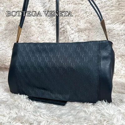 Bolso de un hombro Bottega Veneta de cuero de lona negro para mujer de Japón Foto 1 de 4