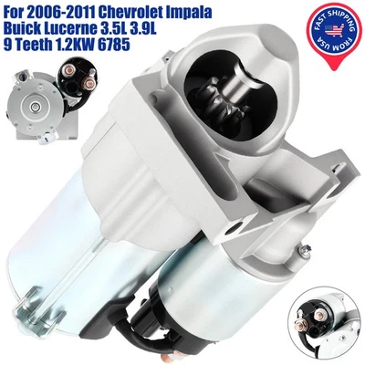 Starter For 2006-2011 Chevrolet Impala Buick Lucerne 3.5L 3.9L 9 Teeth SDR0340 - Image 1 of 4