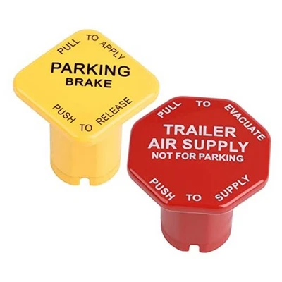 Freno de estacionamiento amarillo para semirremolque 298818N y perillas rojas para remolque para tractor 298817N Foto 1 de 4