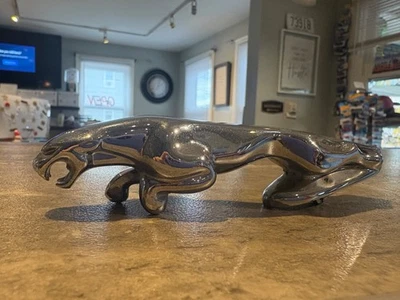 Vintage Jaguar XJ6 XJS Hood Ornament Emblem Metal  Chrome Leaping OEM 80’s - Image 1 of 4