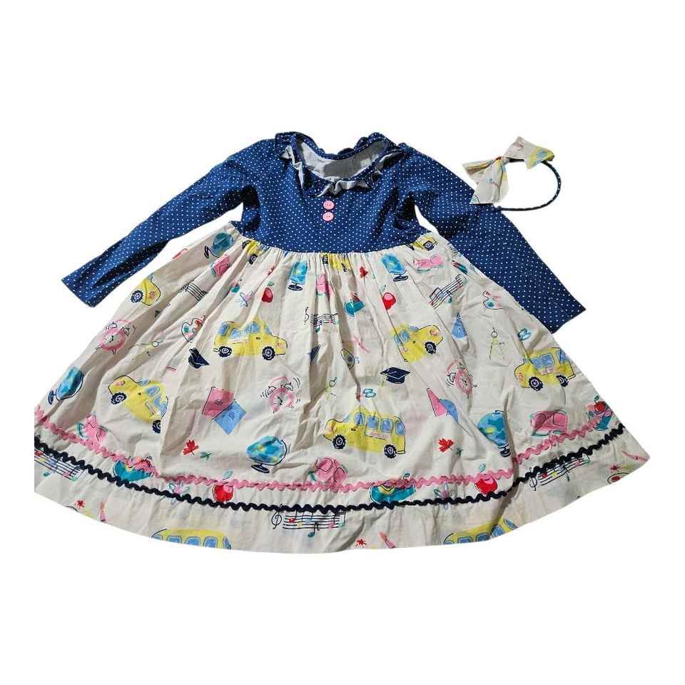 Vestido Eleanor Rose Niñas Días Escolares Diadema A Juego Talla 10/12 Foto 1 de 4