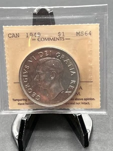 1949 Canada $1 Graded ICCS MS-64 - Picture 1 of 5
