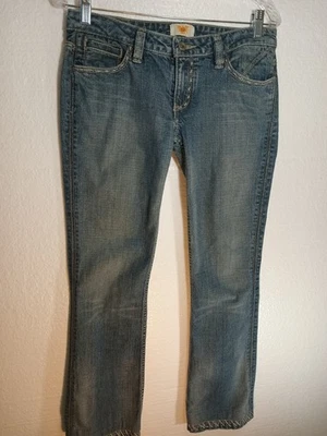 Pantalones de mezclilla antiguos talla 27 bordados vintage corte bota occidental  Foto 1 de 4