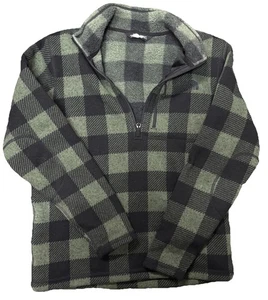 Suéter The North Face Para Hombres 1/2 Cremallera A Cuadros Vellón Talla M Mediano Verde Negro - Imagen 1 de 9