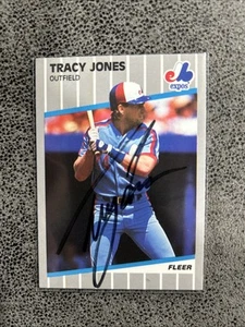 1989 Fleer #383 Tracy Jones Montreal Expos On Card Auto - Picture 1 of 2