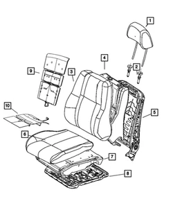 Genuine Mopar Front Seat Cushion Cover Left 5RV03DX9AC - Imagen 1 de 3