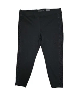 NWT Torrid Luxe Legging Women's 3 (42x24.5) Lace Inset High Waist Black Stretch - Picture 1 of 9