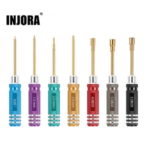 INJORA Short Handle Hex Screwdriver Nut Driver Tool for TRX4M FCX24 AX24 SCX24 - Picture 1 of 7