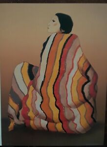R.C.Gorman-"STRIPED BLANKET"- Native American--Southwest Art Print -10x8