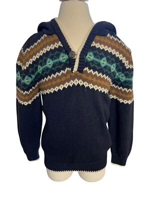 Gymboree Cardigan Knit sweater size 4T Winter Ski Snow Hooded Blue - Image 1 of 4