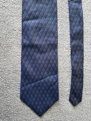 Gravata masculina adulta padrão diamante azul Brandini Le Collezioni - Imagem 1 de 3