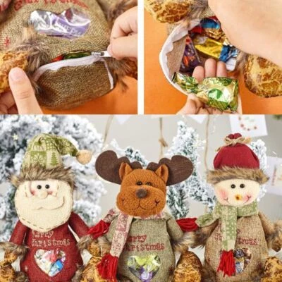 3X Christmas Gift Bags Doll Bags Gift Bags Snowman Winter Deer Doll Storage Bags - Изображение 1 из 4
