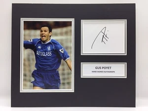 RARE Gus Poyet Chelsea Signed Photo Display + COA AUTOGRAPH CFC - Imagen 1 de 3