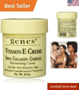 Crema hidratante de vitamina E para piel sensible seca complejo de colágeno 16 oz - Imagen 1 de 6