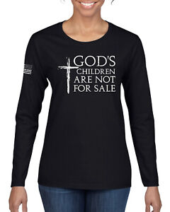 Chemise à manches longues croix femmes Gods Children Are Not For Sale