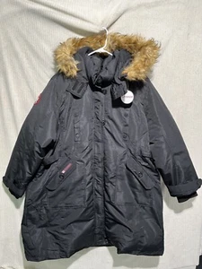Canada Weather Gear Black Full Zip Fleece Lined Winter Parka Jacket Womens 2X - Picture 1 of 8