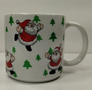 WCL 1994 Dancing Santa Christmas Tree Mug Vintage Holiday Coffee Cup Collectible - Picture 1 of 6