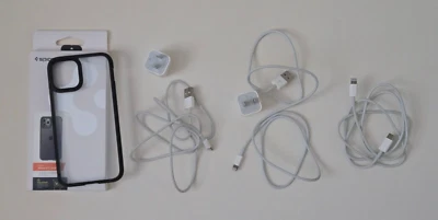 Spigen Ultra Hybrid iPhone 12 Case (2020), 2 USB Wall Charger & Cables,  USB-C - Image 1 of 2