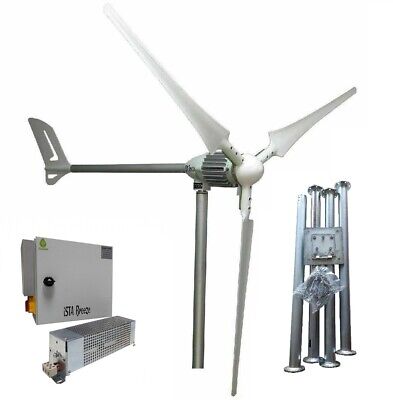 Große Auswahl,2000W 48V Windgenerator, Laderegler, Mast / Tower Set IstaBreeze® • 500€