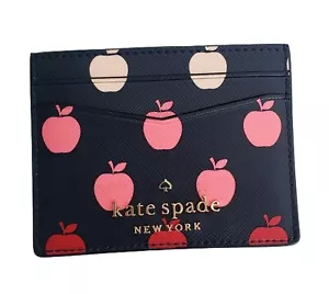 KATE SPADE New York Navy Blue Pink Orchard Degrade Small Slim Card Holder *NWT* - Picture 1 of 5