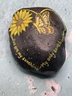 Heart Painted Rock with You Are My Sunshine, Sunflower, Butterfly, Stone Paint