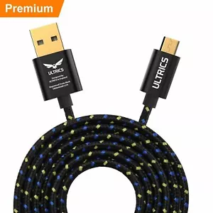 Braided Micro USB Charger Cable Fast Charging Data Sync Lead for Samsung Android - Picture 1 of 22