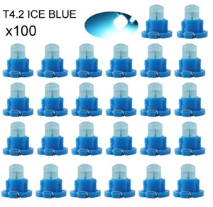 100x T4.2 COB LED Ice Blue Car Dashboard Instrument Cluster Light Panel Bulb - Picture 1 of 7