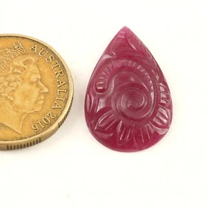20.75ct 17.1x28xmm Pear Natural Ruby Carving Loose Gemstone Unheated Untreated - Picture 1 of 4