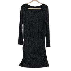 Banana Republic Womens Black Long Sleeve Ruched Knit Dress Size M Sweater Knit a - Picture 1 of 11