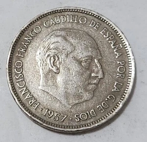 SPAIN 🇪🇦 25 PESETAS COIN MINTED IN 1971 (1957 SERIES) (FRANCOIST ERA) - Picture 1 of 3