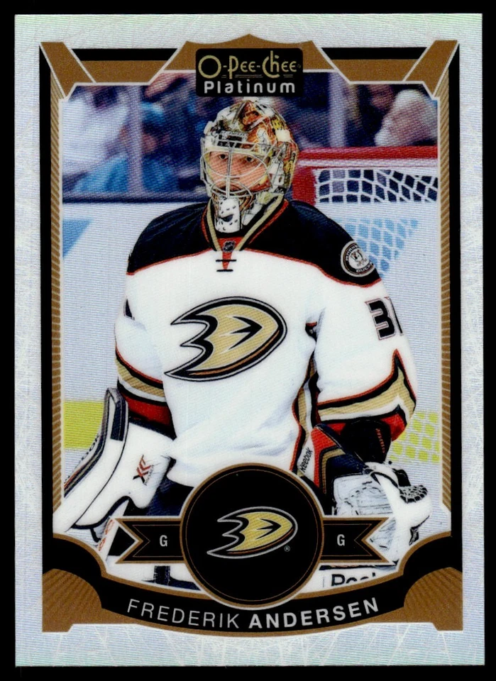2015-16 O-PEE-CHEE-PLATINUM WHITE ICE Frederik Andersen /199 Anaheim Ducks #32 - Image 1 of 2