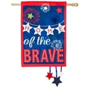 Home of The Brave 13L4860 Evergreen LINEN HOUSE Bandera 28" x 44" - Imagen 1 de 1