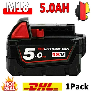 5Ah Akku Für Milwaukee M18 M18B12 18V XC 12,0Ah Li-Ion 48-11-1812 48-11-1860 1X - Bild 1 von 17