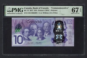 Canada 10 Dollars 2017 BC-75 "Commemorative" Uncirculated Grade 67 - Picture 1 of 2