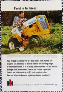 I.H. 'Cub Cadet' 48" Lawn Motor Mower ADVERT #2 Vintage 1966 Print Ad 684/128 - Picture 1 of 1