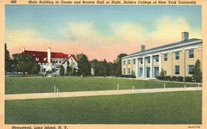 Vintage Postcard 1943 Main Bldg. Brower Hall Hofstra College New York Univ. NY - Picture 1 of 2