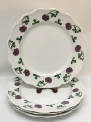 "4 platos de cena Dansk Lorraine colección Fransk 10 3/4"" flores púrpuras" Foto 1 de 2
