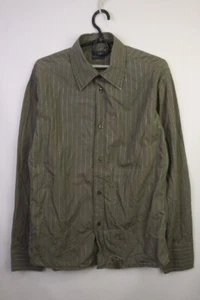 G Star Raw Grey Striped Cotton Collared Long Sleeves Button-Up Shirt Size L - Picture 1 of 16