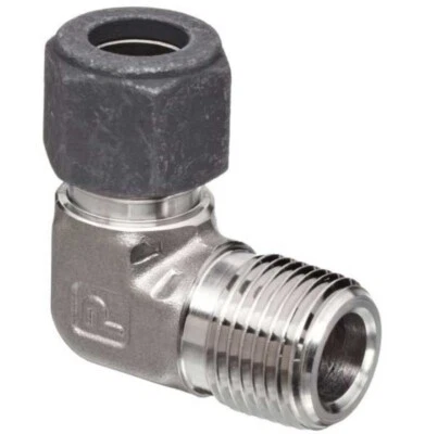 1/4 Tube x 1/2 MNPT 316ss  Male Elbow Connector Parker CPI 4-8 CBZ-SS - Image 1 of 2