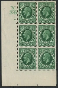 GB Briefmarken GV Foto 1/2d Sm/Format Kontrolle Y36 Zyl 42 ohne Punkt Perf 5 (E/I) MM fein - Bild 1 von 2