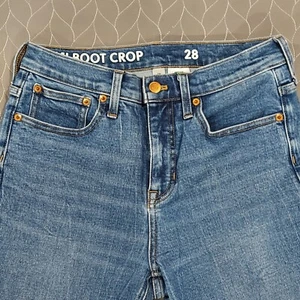 J. Crew 10” Billie Demi Boot Crop Jeans Womens 28 Medium Blue Raw Hem Boho - Picture 1 of 15