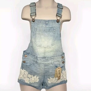 True Craft Denim Shortalls with Lace Girls Size 6 NEW WITH TAGS - Picture 1 of 4
