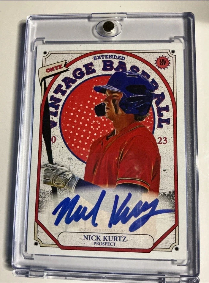 Tinta azul automática extendida Onyx vintage 2023 Nick Kurtz ☄️rara☄️en tarjeta automática☄️roy Foto 1 de 3