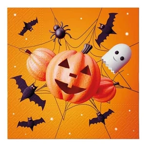 Servietten Herbst Kürbis Halloween 33x33 cm 3 Schleier 20 Stück - Paw - Bild 1 von 4