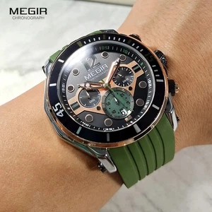 MEGIR Mens Watches Chronograph Quartz Watch For Men Waterproof,Watches Men - Picture 1 of 14
