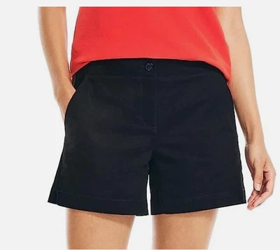 Pantalones Cortos Deportivos de Verano Nautica Para Mujer Tiro Medio Bolsillos Negros Talla 6 Foto 1 de 2