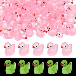 Mini patos luminosos de resina, lindos patos pequeños que brillan en la oscuridad (rosa, 120 piezas) - Imagen 1 de 7