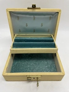 Vintage Unbranded Wrapped Jewelry Case with Key (7.75x5.75x2.75) - Picture 1 of 15