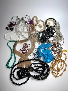 2 Pfund Vintage Mondstein Millefiori Speckstein Achat & Jaspis Perlen gemischt Halsketten - Bild 1 von 14