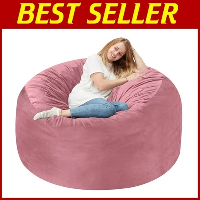 Multifunctional 3FT Velvet Bean Bag Chair with Memory Foam for Gaming & Relaxing - Image 1 of 4